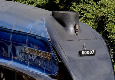 Kuzey Yorkshire Mors demiryolu, Goathland, Yorksahire, İngiltere, Ekim 2023. Buharlı lokomotif festivali galası hafta sonu.