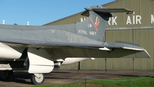 纽瓦克航空博物馆英国诺丁汉郡 2024年2月布莱克本海盗 Blackburn Buccaneer 是一种英国运输机攻击飞机 于1950年代为英国皇家海军 — 图库视频影像
