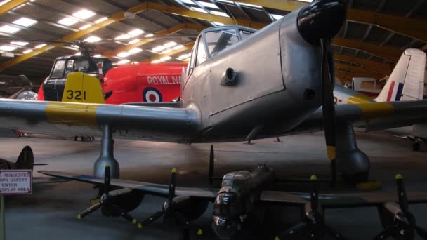 Музей Авіації Ньюарка Ноттінгемшир Велика Британія Лютого 2024 Року Всередині — стокове відео