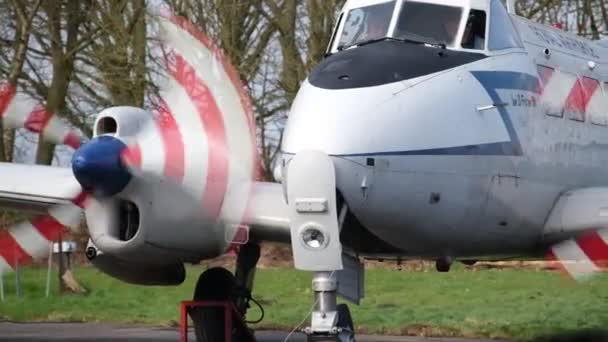 Yorkshire Air Museum Elvington York Inggris Maret 2024 Mesin Menyala — Stok Video