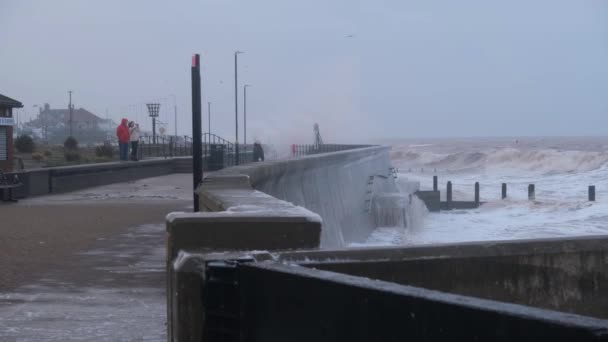 Mares Muito Agitados Perigosos Hornsea East Yorkshire Reino Unido Marés — Vídeo de Stock