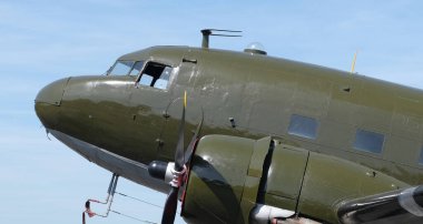 The Douglas C-47 Skytrain or Dakota is a military transport aircraft developed from the civilian Douglas DC-3 airliner. It was used extensively by the Allies during World War II. clipart