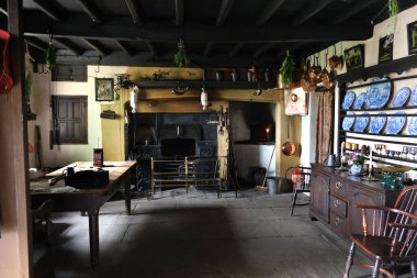 Beamish, Durham, Newcastle, İngiltere. Temmuz 2024. 1820 'lerin yazlığının mutfağı..
