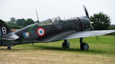 Zafer Şovu, Leicester, İngiltere. Ağustos 2024. Curtiss P-36 Hawk (ayrıca Curtiss Hawk Model 75 olarak da bilinir), 1930 'lar ve 40' lar arasında Amerikan yapımı savaş uçağı..