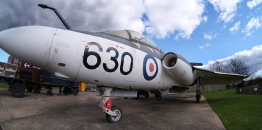 Newark Hava Müzesi, Newark, İngiltere. Mart 2025. Blackburn Buccaneer, 1950 'lerde Kraliyet Donanması (RN) için tasarlanmış bir İngiliz uçak gemisi. Brough 'da Blackburn Aircraft tarafından tasarlandı ve üretildi..