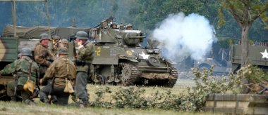 Yorkshire Wartime Show. doncaster, Yorkshire, UK. August 2025. Vintage military reenactment show for the 20th centurt specialising in WW2. American, British and German participants. Tanks, trucks, jeeps and many other vehicles.