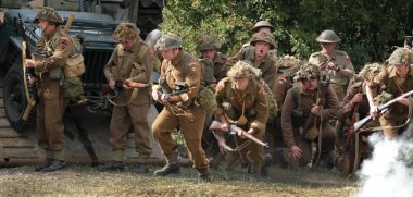 Yorkshire Wartime Show. doncaster, Yorkshire, UK. August 2025. Vintage military reenactment show for the 20th centurt specialising in WW2. American, British and German participants. Tanks, trucks, jeeps and many other vehicles.