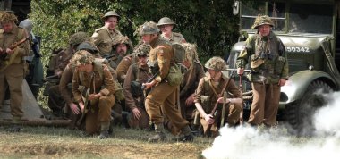 Yorkshire Wartime Show. doncaster, Yorkshire, UK. August 2025. Vintage military reenactment show for the 20th centurt specialising in WW2. American, British and German participants. Tanks, trucks, jeeps and many other vehicles.