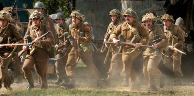 Yorkshire Wartime Show. doncaster, Yorkshire, UK. August 2025. Vintage military reenactment show for the 20th centurt specialising in WW2. American, British and German participants. Tanks, trucks, jeeps and many other vehicles.