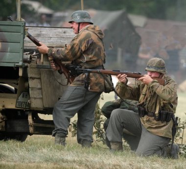 Yorkshire Wartime Show. doncaster, Yorkshire, UK. August 2025. Vintage military reenactment show for the 20th centurt specialising in WW2. American, British and German participants. Tanks, trucks, jeeps and many other vehicles.