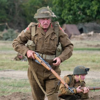 Yorkshire Wartime Show. doncaster, Yorkshire, UK. August 2025. Vintage military reenactment show for the 20th centurt specialising in WW2. American, British and German participants. Tanks, trucks, jeeps and many other vehicles.