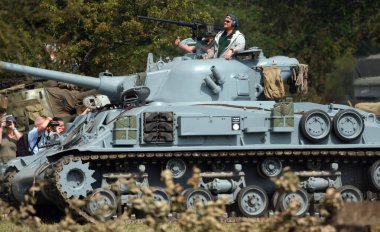 Yorkshire Wartime Show. doncaster, Yorkshire, UK. August 2025. Vintage military reenactment show for the 20th centurt specialising in WW2. American, British and German participants. Tanks, trucks, jeeps and many other vehicles.