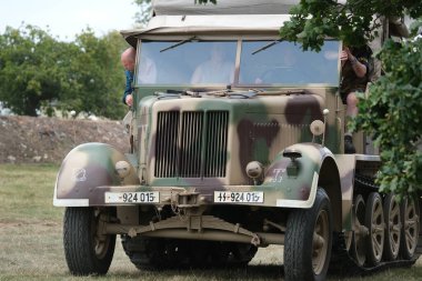 Yorkshire Wartime Show. doncaster, Yorkshire, UK. August 2025. Vintage military reenactment show for the 20th centurt specialising in WW2. American, British and German participants. Tanks, trucks, jeeps and many other vehicles.
