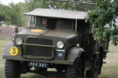Yorkshire Wartime Show. doncaster, Yorkshire, UK. August 2025. Vintage military reenactment show for the 20th centurt specialising in WW2. American, British and German participants. Tanks, trucks, jeeps and many other vehicles.