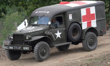Yorkshire Wartime Show. doncaster, Yorkshire, UK. August 2025. Vintage military reenactment show for the 20th centurt specialising in WW2. American, British and German participants. Tanks, trucks, jeeps and many other vehicles.
