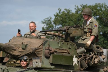 Yorkshire Wartime Show. doncaster, Yorkshire, UK. August 2025. Vintage military reenactment show for the 20th centurt specialising in WW2. American, British and German participants. Tanks, trucks, jeeps and many other vehicles.