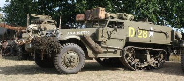 Yorkshire Wartime Show. doncaster, Yorkshire, UK. August 2025. Vintage military reenactment show for the 20th centurt specialising in WW2. American, British and German participants. Tanks, trucks, jeeps and many other vehicles.