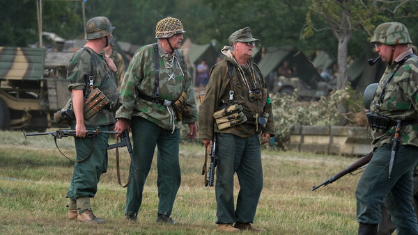 Yorkshire Wartime Show. doncaster, Yorkshire, UK. August 2025. Vintage military reenactment show for the 20th centurt specialising in WW2. American, British and German participants. Tanks, trucks, jeeps and many other vehicles.