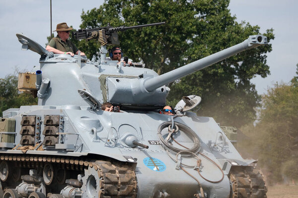 Yorkshire Wartime Show. doncaster, Yorkshire, UK. August 2025. Vintage military reenactment show for the 20th centurt specialising in WW2. American, British and German participants. Tanks, trucks, jeeps and many other vehicles.