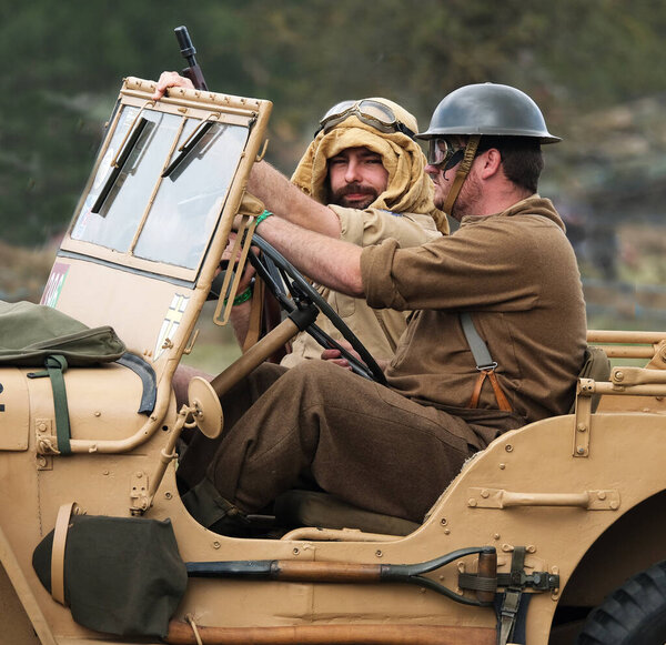 Yorkshire Wartime Show. doncaster, Yorkshire, UK. August 2025. Vintage military reenactment show for the 20th centurt specialising in WW2. American, British and German participants. Tanks, trucks, jeeps and many other vehicles.
