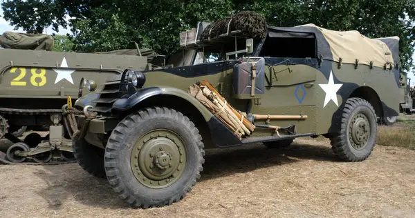 Yorkshire Wartime Show. doncaster, Yorkshire, UK. August 2025. Vintage military reenactment show for the 20th centurt specialising in WW2. American, British and German participants. Tanks, trucks, jeeps and many other vehicles.