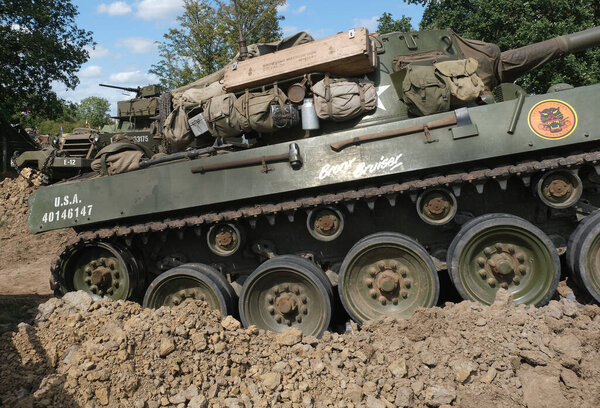 Yorkshire Wartime Show. doncaster, Yorkshire, UK. August 2025. Vintage military reenactment show for the 20th centurt specialising in WW2. American, British and German participants. Tanks, trucks, jeeps and many other vehicles.