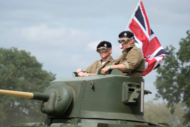 Yorkshire Wartime Show. doncaster, Yorkshire, UK. August 2025. Vintage military reenactment show for the 20th centurt specialising in WW2. American, British and German participants. Tanks, trucks, jeeps and many other vehicles.