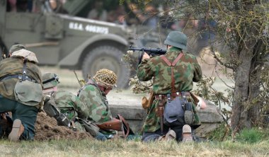 Yorkshire Wartime Show. doncaster, Yorkshire, UK. August 2025. Vintage military reenactment show for the 20th centurt specialising in WW2. American, British and German participants. Tanks, trucks, jeeps and many other vehicles.