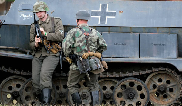 Yorkshire Wartime Show. doncaster, Yorkshire, UK. August 2025. Vintage military reenactment show for the 20th centurt specialising in WW2. American, British and German participants. Tanks, trucks, jeeps and many other vehicles.
