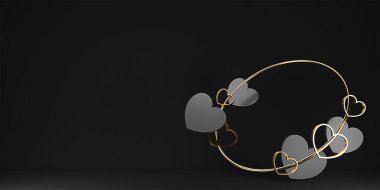 Valentine day design concept. Love background. 3D rendering