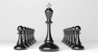 Chess king. Leader success concept. Business leader concept. 3d rendering
