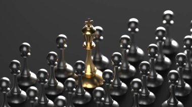 Chess king. Leader success concept. Business leader concept. 3d rendering