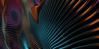 Abstract waves 3D rendering background. Modern design. Digital wallpaper. Elegant poster