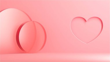 Design mock up background for Valentines day. 3D rendering