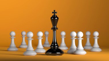 Chess king. Leader success concept. Business leader concept. 3d rendering