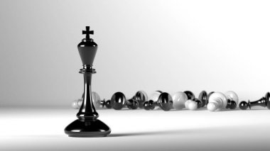 Chess king. Leader success concept. Business leader concept. 3d rendering