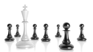 Chess king. Leader success concept. Business leader concept. 3d rendering