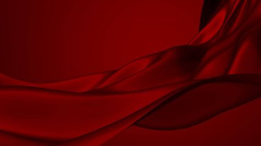 Luxury red satin smooth fabric background. 3d rendering