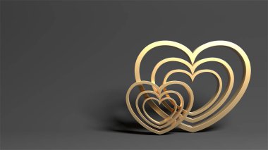 Design mock up background for Valentines day. 3D rendering