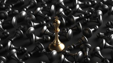 Chess king. Leader success concept. Business leader concept. 3d rendering
