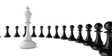 Chess king. Leader success concept. Business leader concept. 3d rendering