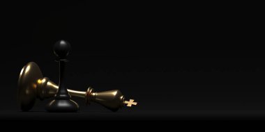 Chess pawn piece outstanding. Leadership concept. Unique individuality and standing out of crowd. 3d rendering