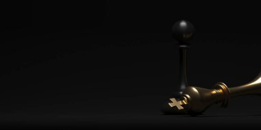 Chess king. Leader success concept. Business leader concept. 3d rendering