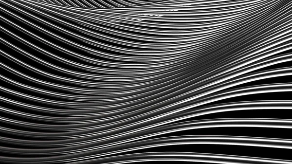 Wavy Glossy Abstract Stripes Background Rendering — Zdjęcie stockowe