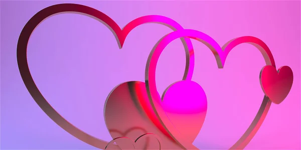 Design Mock Background Valentines Day Rendering — 스톡 사진