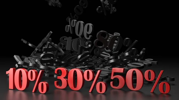 Big Sale Concept Percentage Numbers Heap Rendering — Stock Photo, Image
