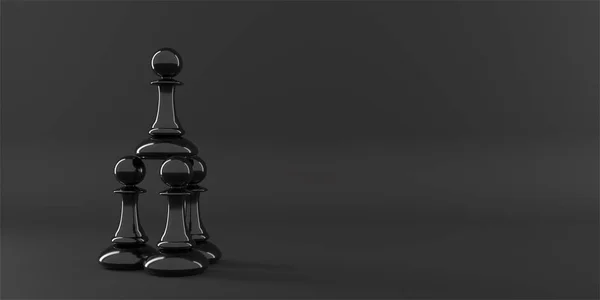 Chess Pawn Piece Outstanding Leadership Concept Unique Individuality Standing Out — Stockfoto
