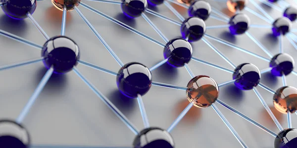 Digital Data Network Connection Sphere Structure Rendering — Stock Photo, Image