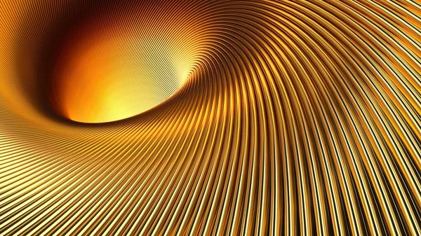 Luxus Goldfarbenen Strudel Tunnel Hintergrund Darstellung — Stockfoto