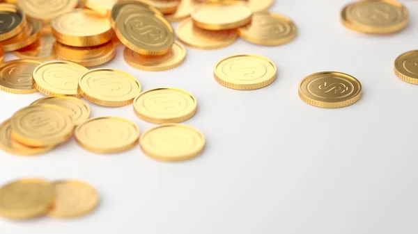 Купа Золотих Доларових Валютних Монет Бізнес Концепція Візуалізація — стокове фото
